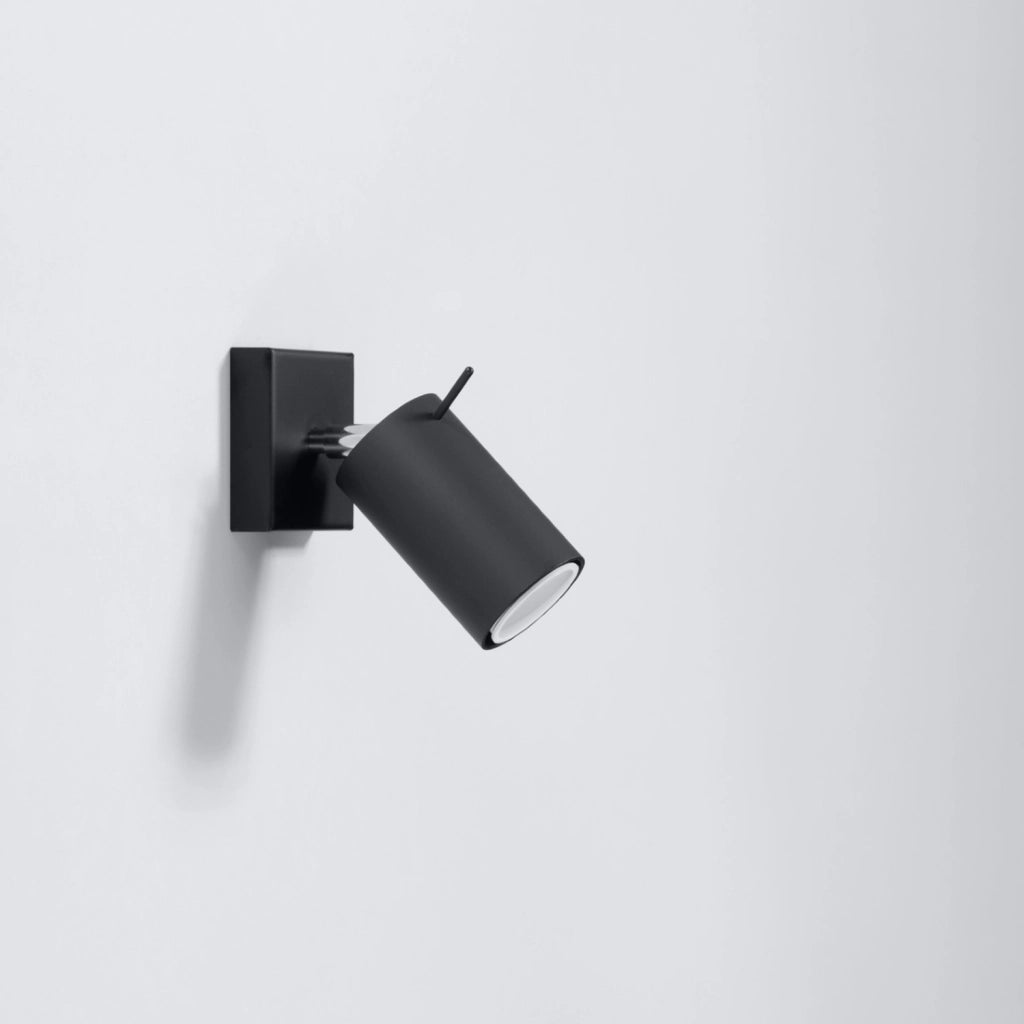 Lampada a parete RING nero un interruttore