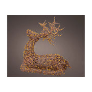 Renna in vimini marrone c/led bianco caldo 76x33x88cm OUT