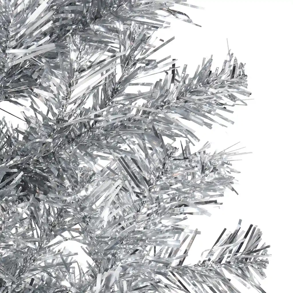 Albero Natale Artificiale Sottile a Metà Supporto Argento 180cm 344596