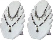 Display per collane in velluto, organizzatore per collane, 2 pezzi, grigio