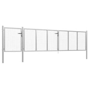 Cancello da Giardino in Acciaio 500x75 cm Argento 144352