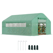 Serra da giardino 4x3x2 m ¨C Minimal ¨C verde con 2 finestre e porta a zip