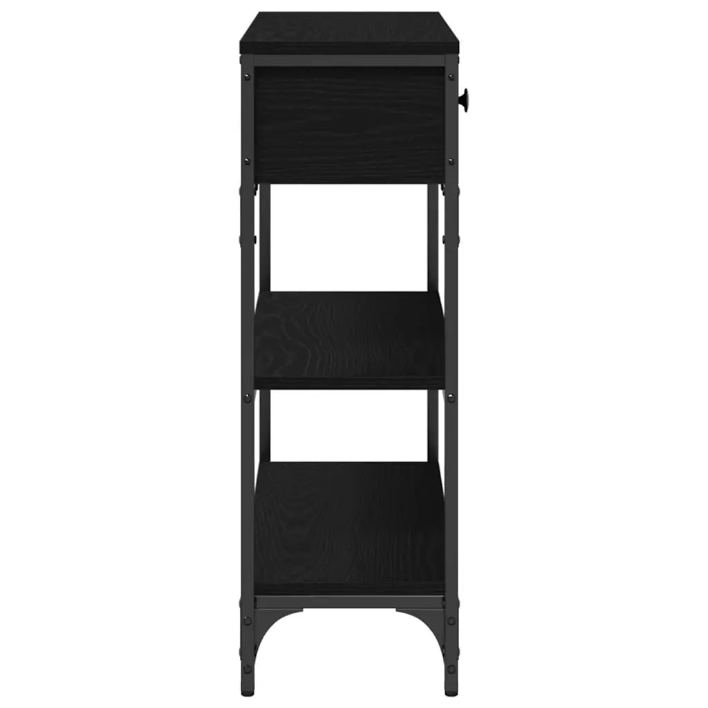 Tavolo consolle Rovere Nero 72.5 x 25 x 75 cm Legno multistrato 863521