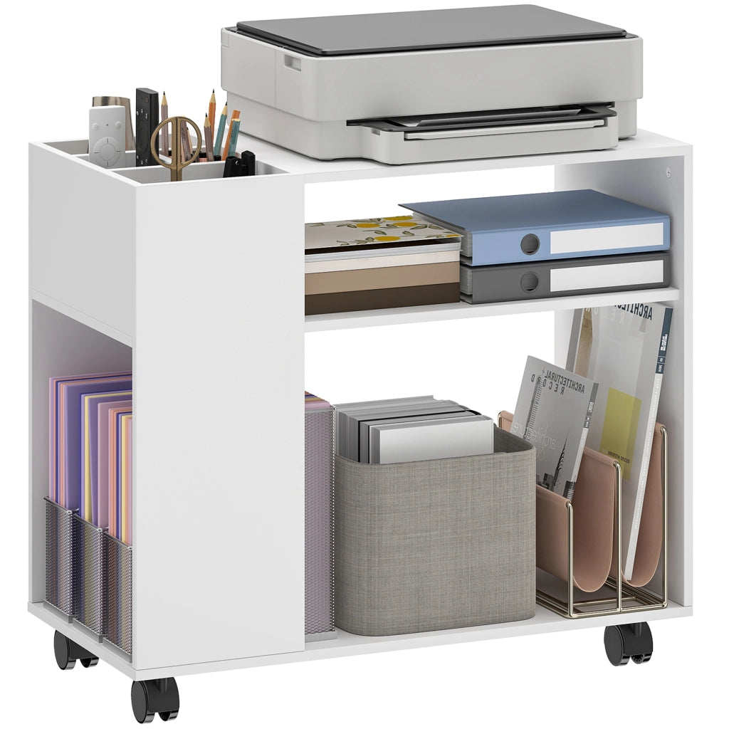 Scrivania per computer con cassetti ¨C zephmum ¨C 70x34x60 cm bianco