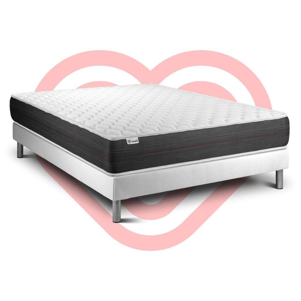 Letto con materasso VITAL SPRING 160 x 220 cm Rete kit Bianco