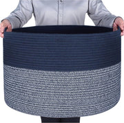 Grande Cassettone Decorativo per Coperte e Giochi - Stile e Sostenibile, Blu Marino