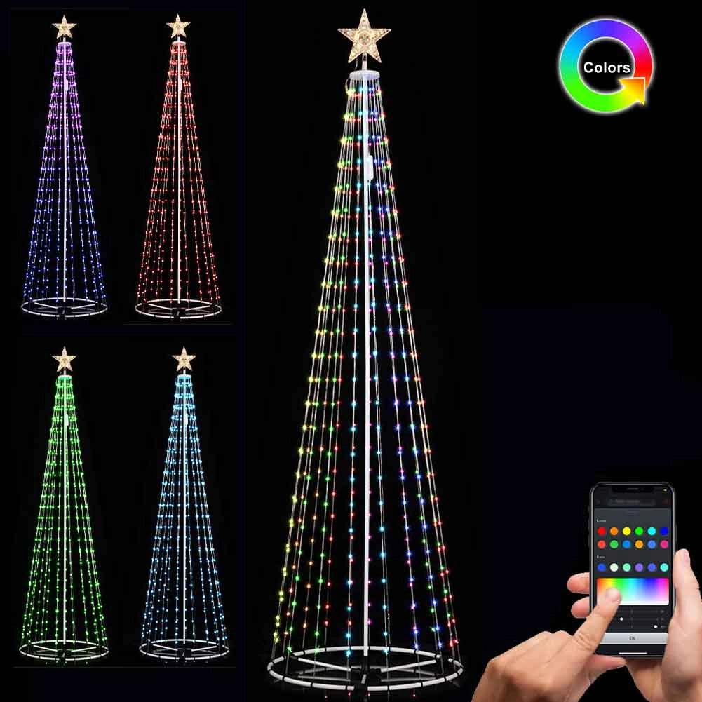 Albero Natale Luminoso 280 cm Smart Control con APP 432 LED Luci per Esterno