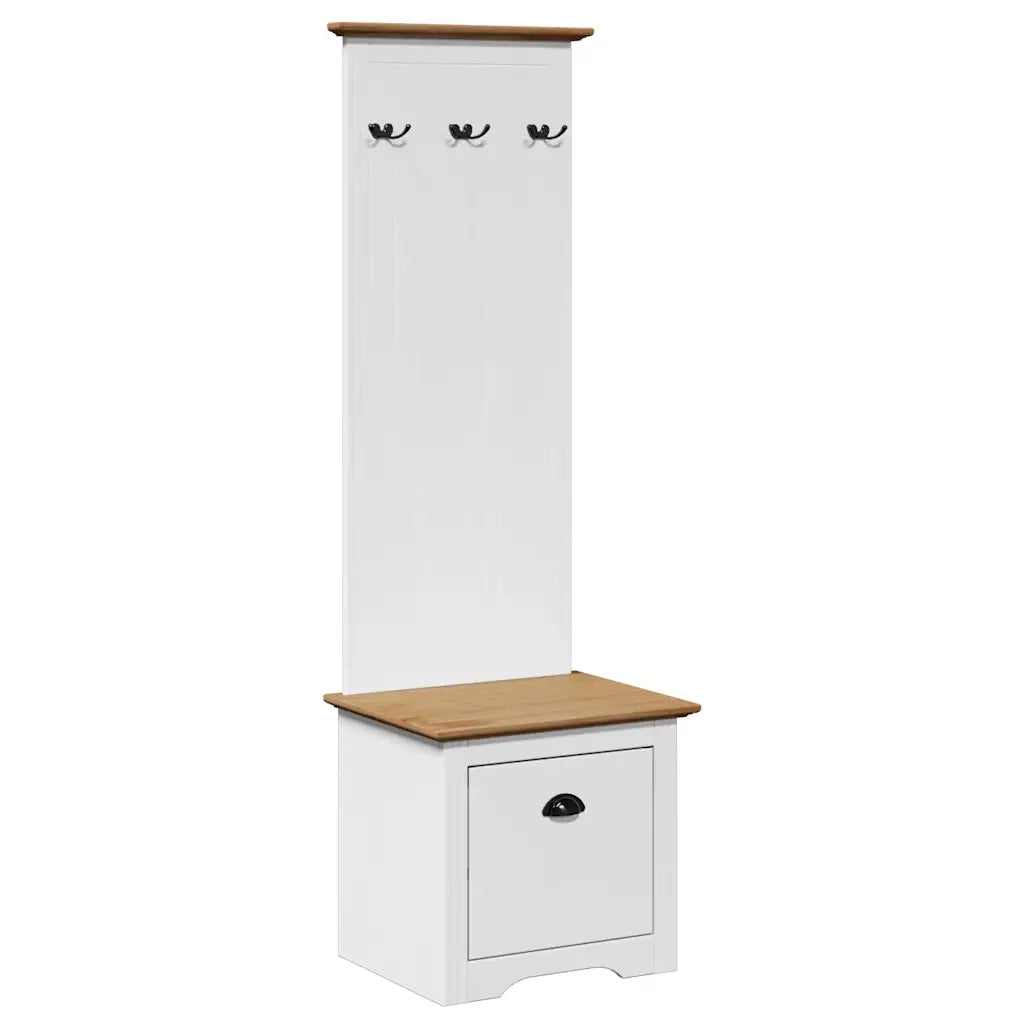 Mobile da Ingresso con Ganci BODO Bianco e Marrone 50x40x157 cm 4016873