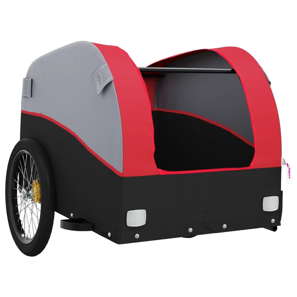 Rimorchio da Bici Nero e Rosso 30 kg in Ferro CFW7410097