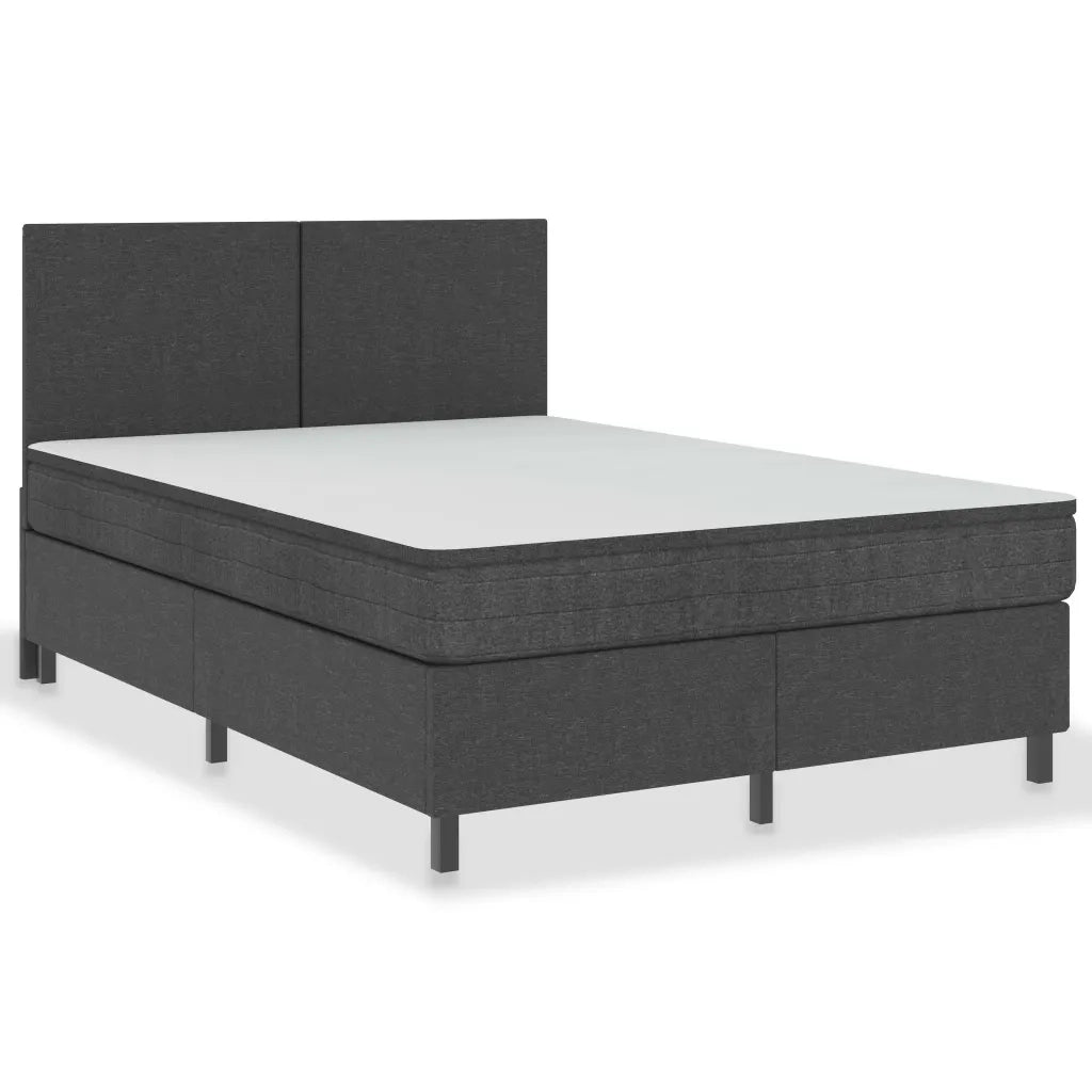Letto a Molle Grigio Scuro in Tessuto 160x200 cm