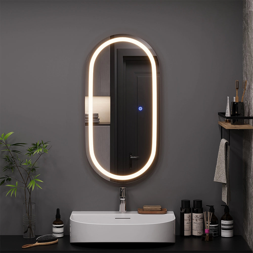 Vicco Specchio bagno Vetro 80 x 40 cm con illuminazione frontale