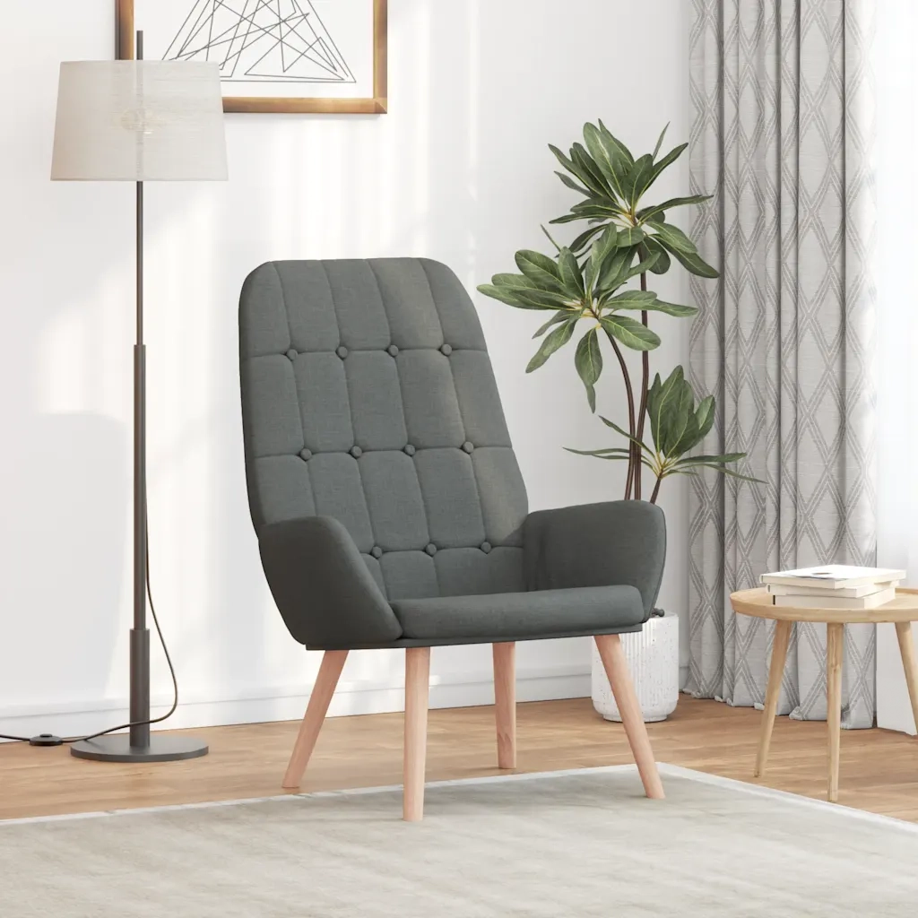 Poltrona | Sedia Relax Grigio Scuro in Tessuto