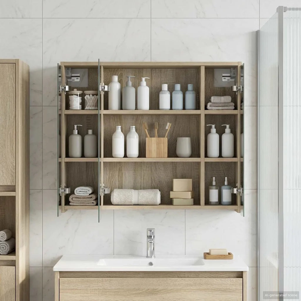 Mobiletto per specchio da bagno Rovere Sonoma 889169