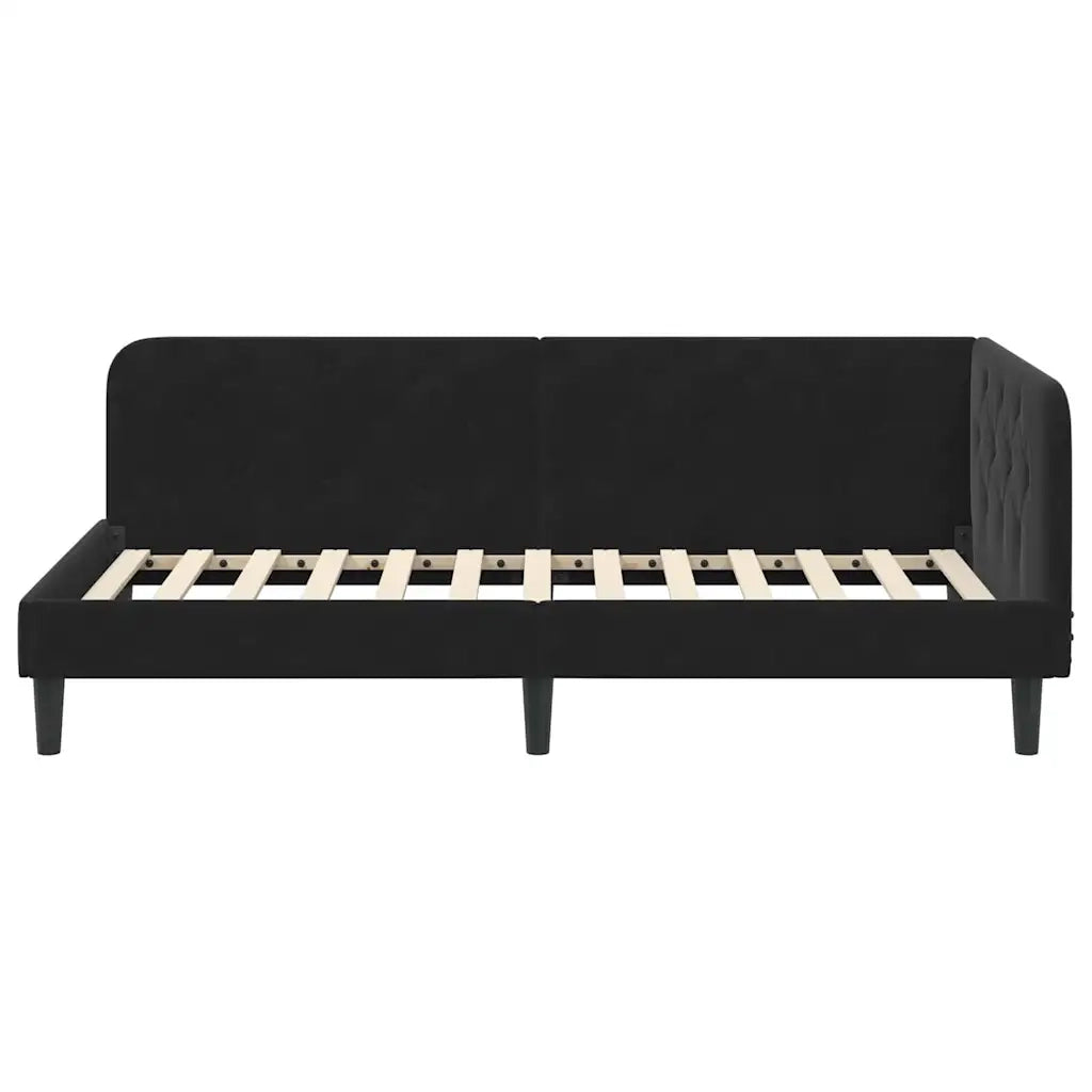 Cornice del letto ad angolo Nero 100 x 200 cm Velluto 42016621