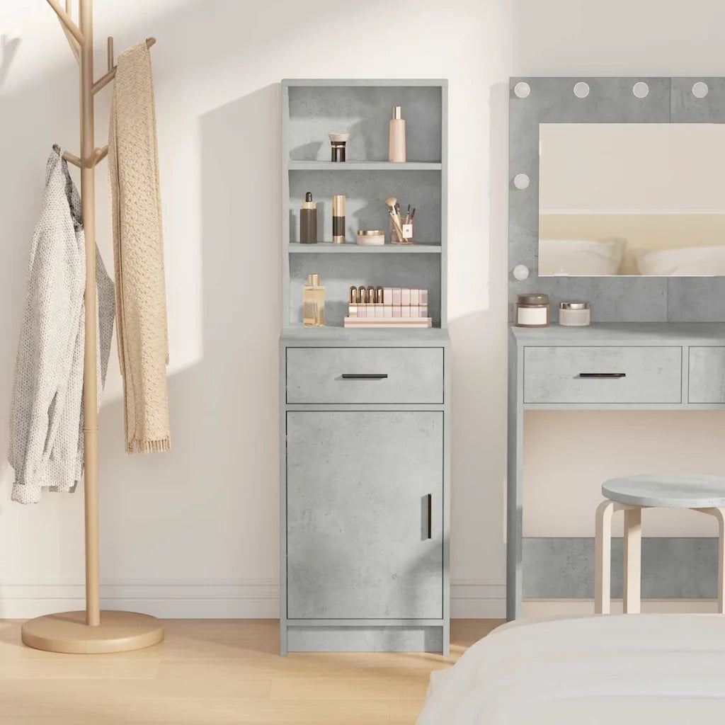 Credenza Grigio cemento 40 x 40,5 x 135 cm Legno multistrato 865076