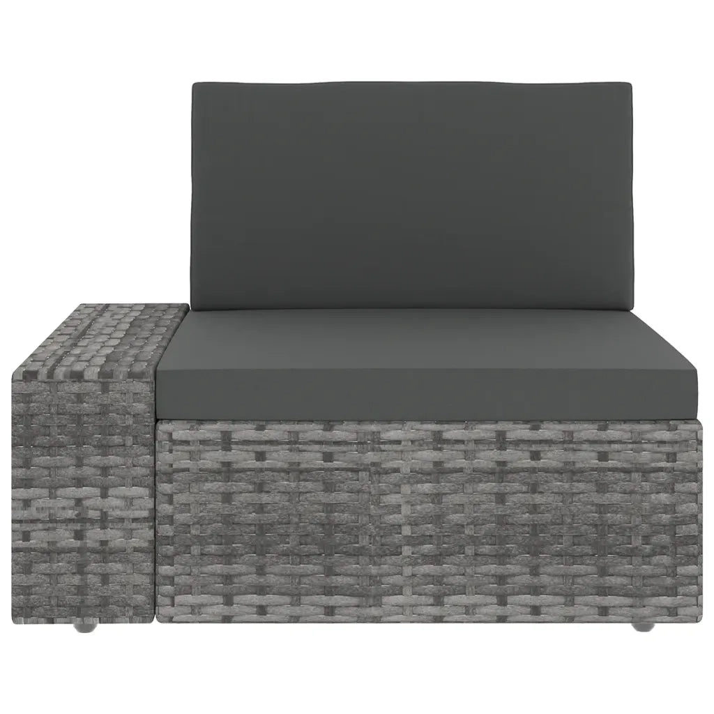 Set Divani da Giardino 14 pz con Cuscini in Polyrattan Grigio 3067188
