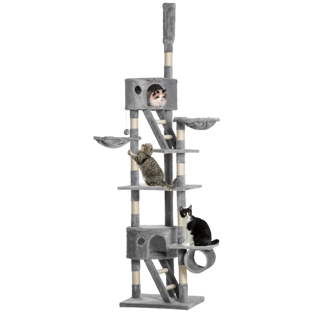 Arbre ¨¤ chat regolabile in altezza ¨C Minimal ¨C grigio chiaro 240-260 cm