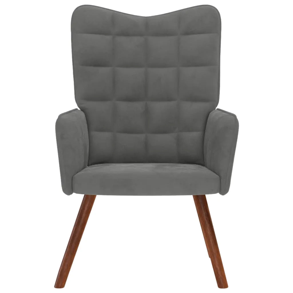 Poltrona | Sedia Relax Grigio Scuro in Velluto