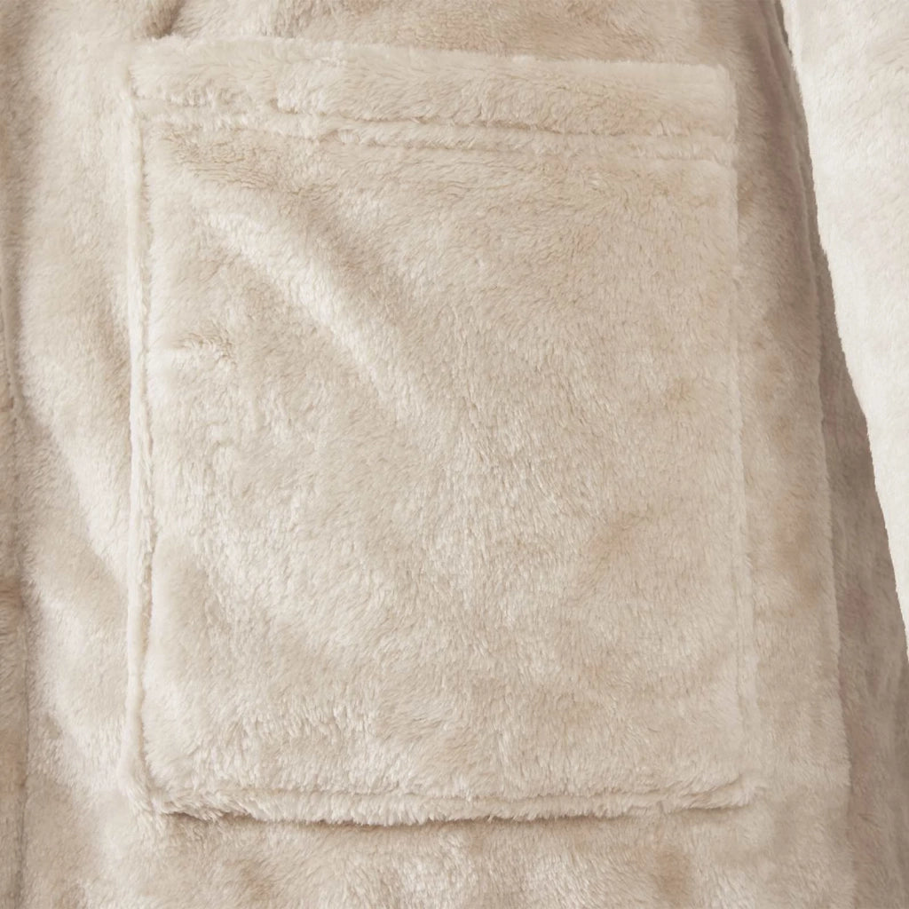 Accappatoio con Cappuccio Beige l Flanella 42017215