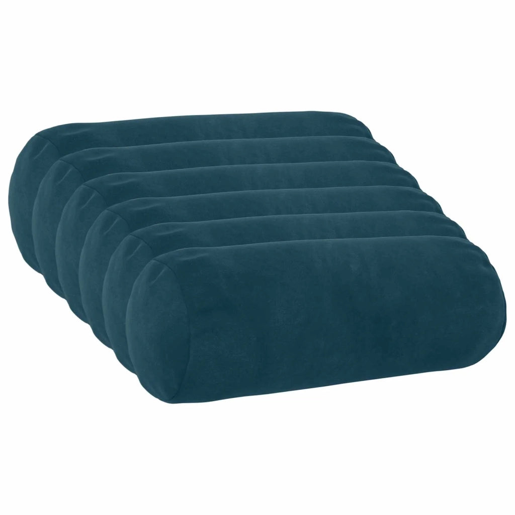 Cuscino con cuscino HEERLEN 6 pz Blu Velluto 929986