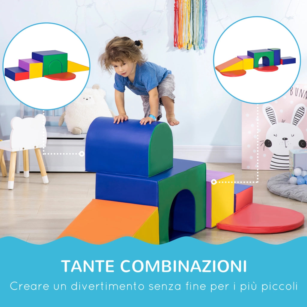 Set Gioco Bambini 1-3 Anni 7 Blocchi ¨C Xylo ¨C Multicolore PU EPE 170x130x40cm