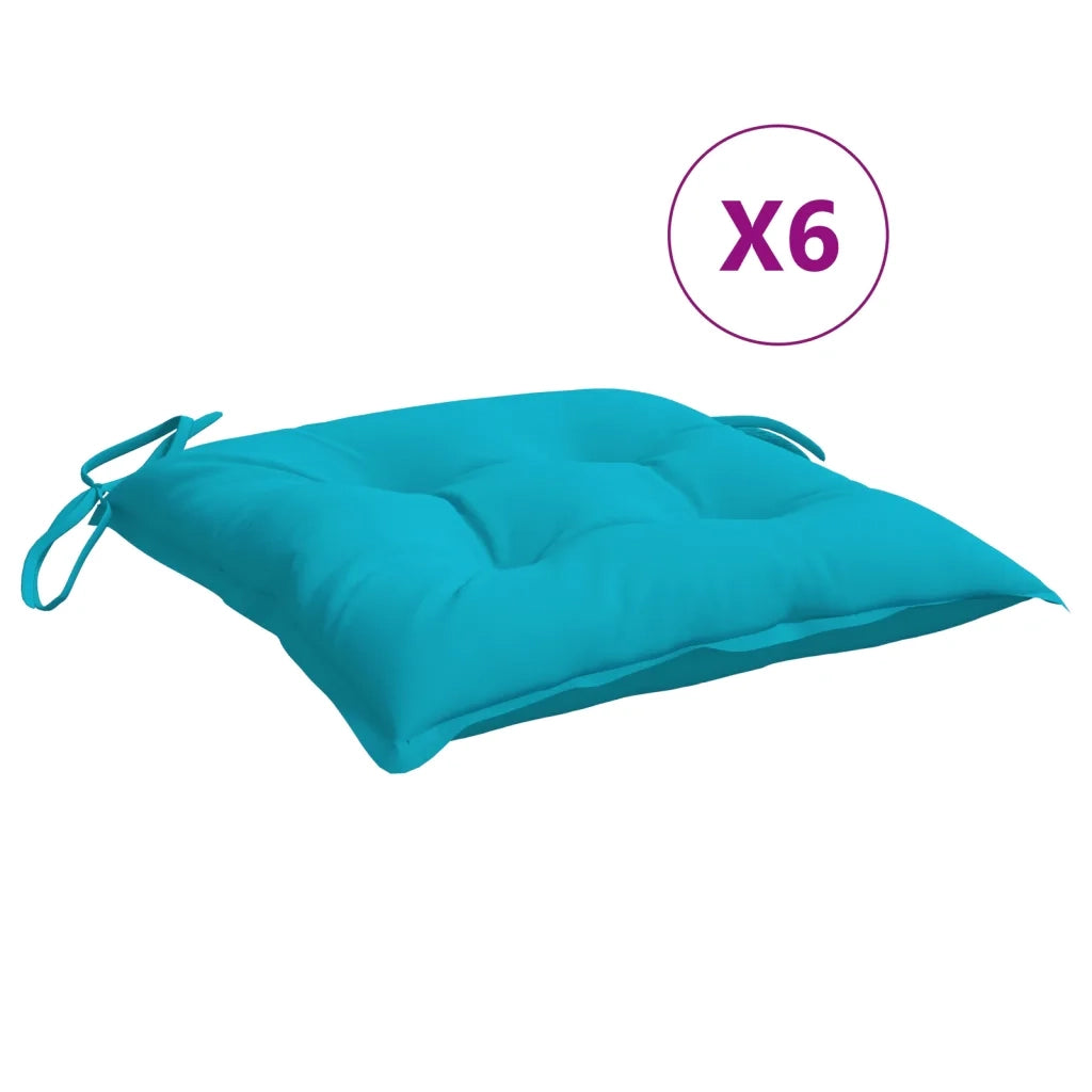 Cuscini per Sedia 6 pz | Cuscini per sedie Turchese 50x50x7 cm Tessuto Oxford