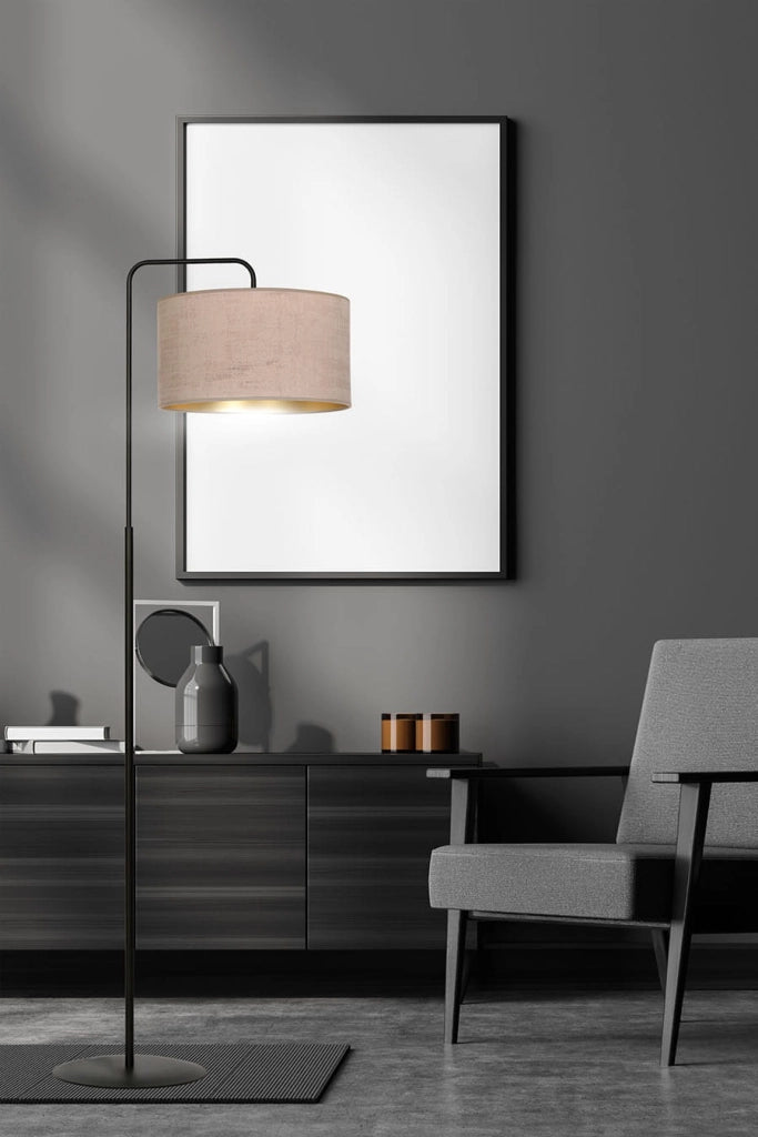 Lampada da terra Emibig Hilde E27 nera rosa oro 150cm