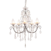 Lampadario bagno Tabitha cromato cristallo 5xG9 IP44
