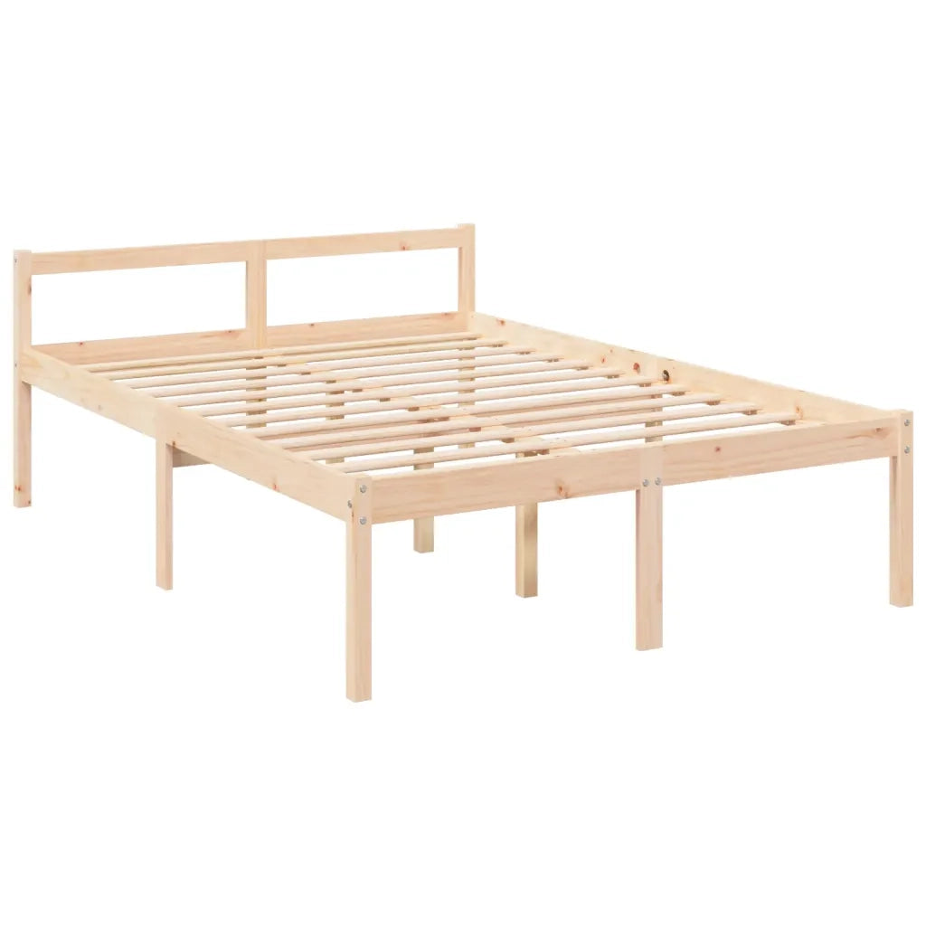 Letto per Anziani con Testiera 140x190 cm in Legno Massello 3195396