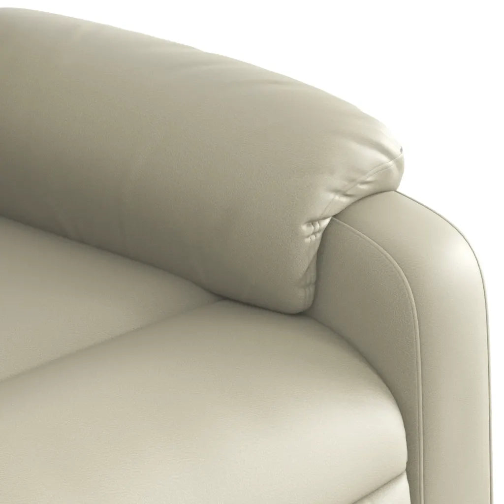 Poltrona Reclinabile Crema in Similpelle 373561