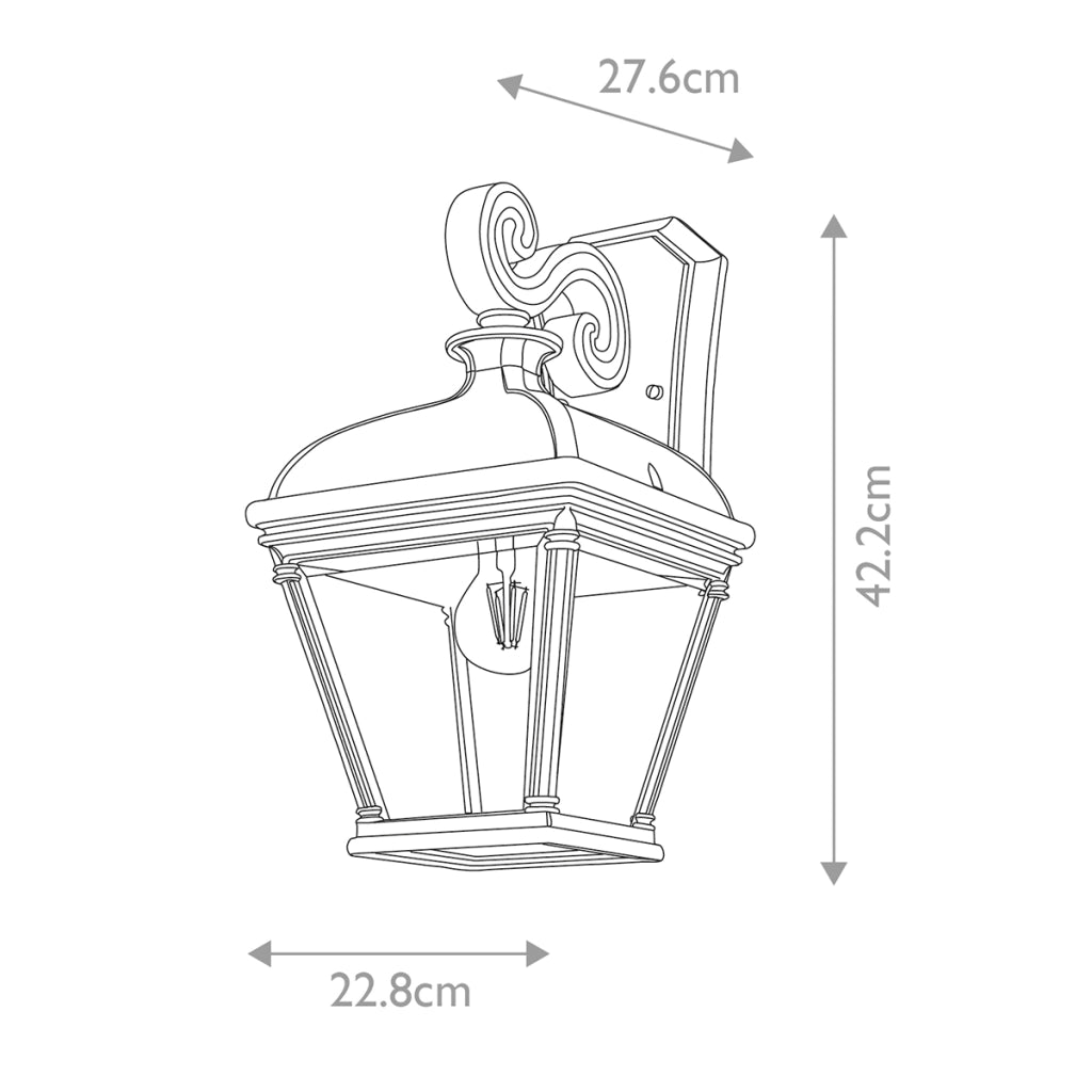 Applique esterna classica nera E27 60W Bayview Elstead