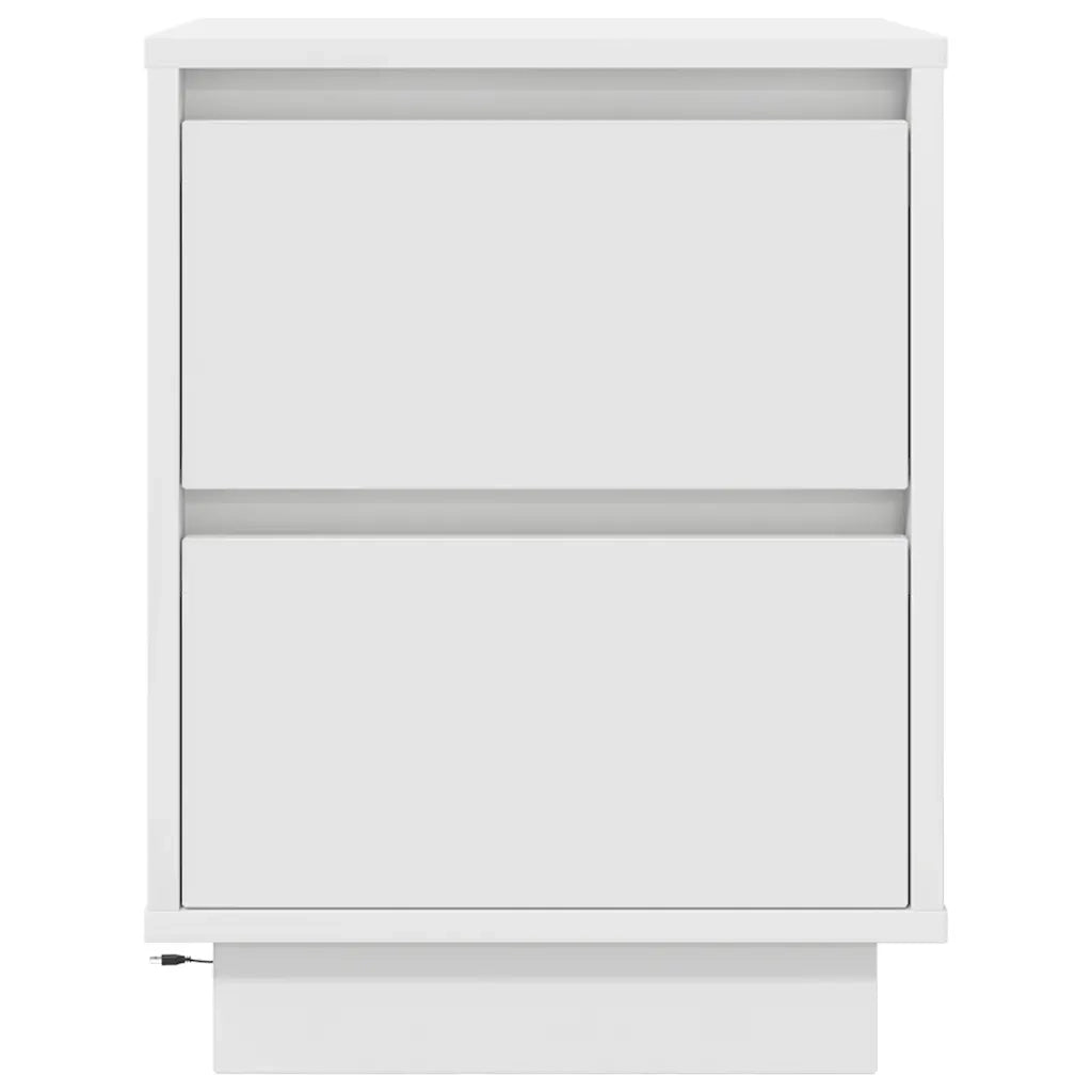 Comodini con Luci a LED 2 pz Bianco 38x34x50 cm 861284
