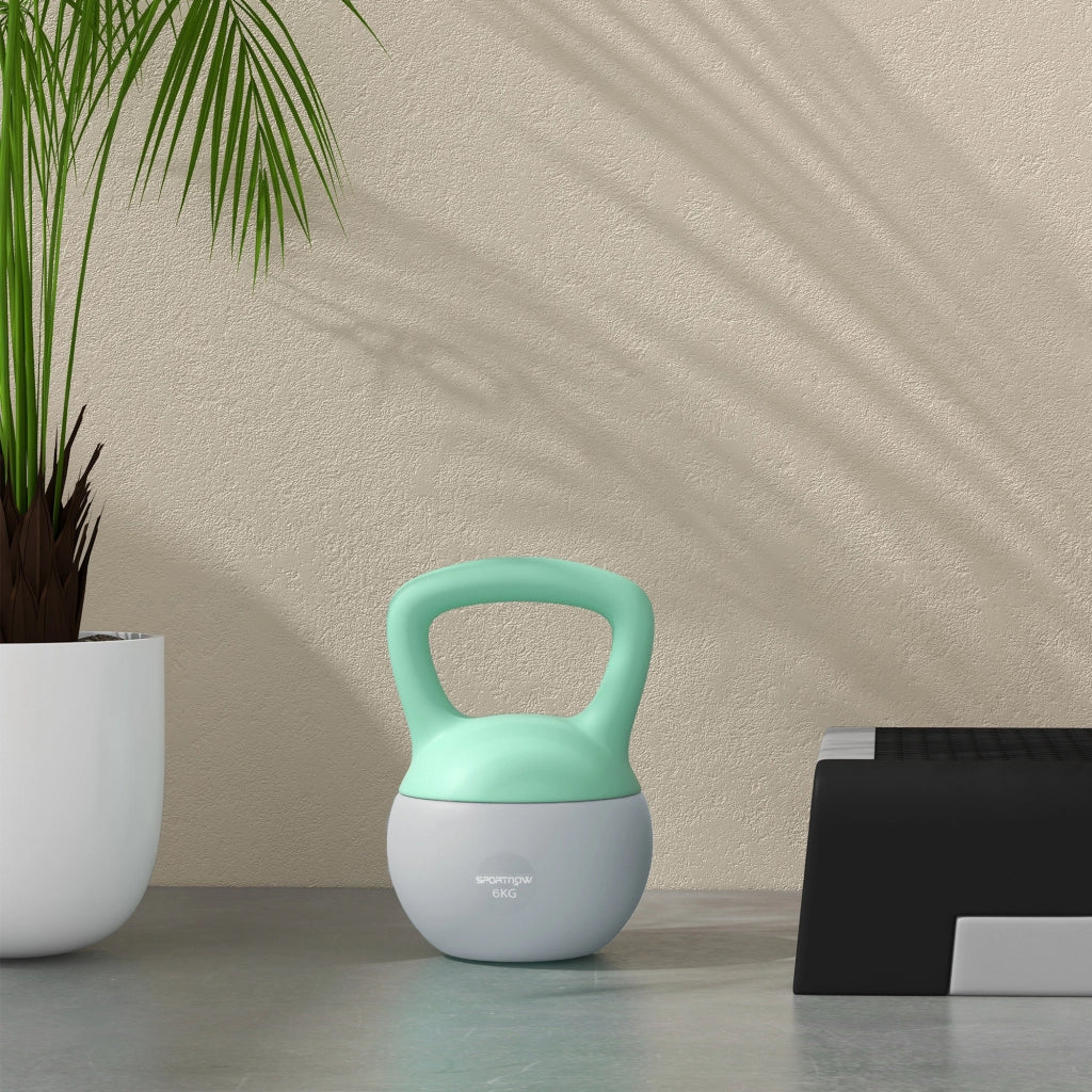 Kettlebell 6 kg ¨C Minimal ¨C Verde e Grigio 19x19x28 cm