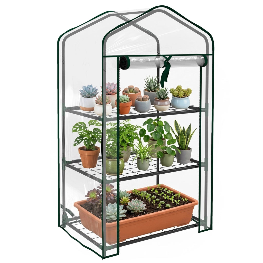 Serra da Giardino a 3 Livelli ¨C Minimal ¨C Verde Trasparente 59x39x127 cm