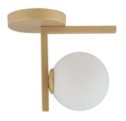Plafoniera Andy oro con sfera vetro bianco G9 Sigma