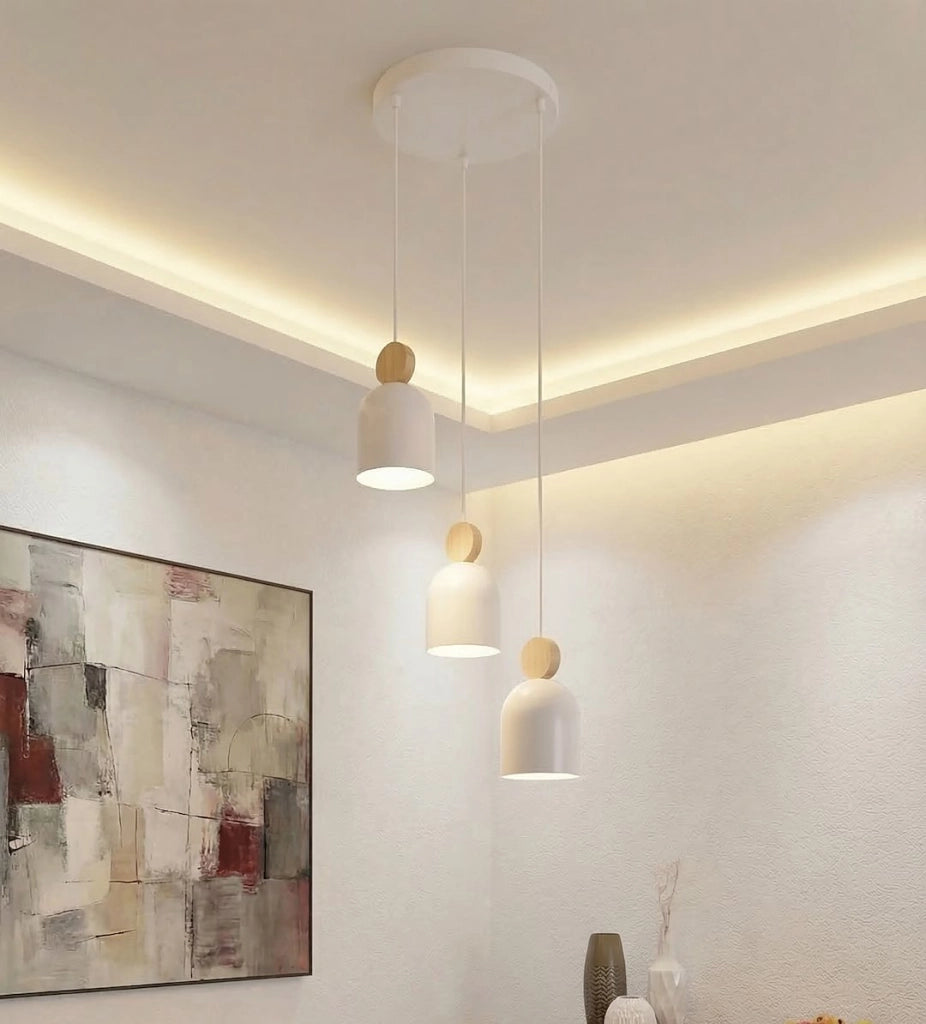 Lampada a sospensione japandi MESI bianca 3xGU10 Emibig