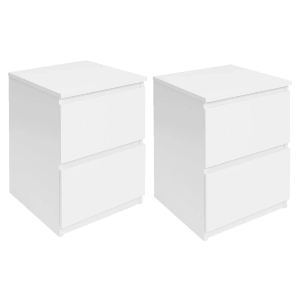 IDMarket - Set di 2 comodini in legno bianco TOMI