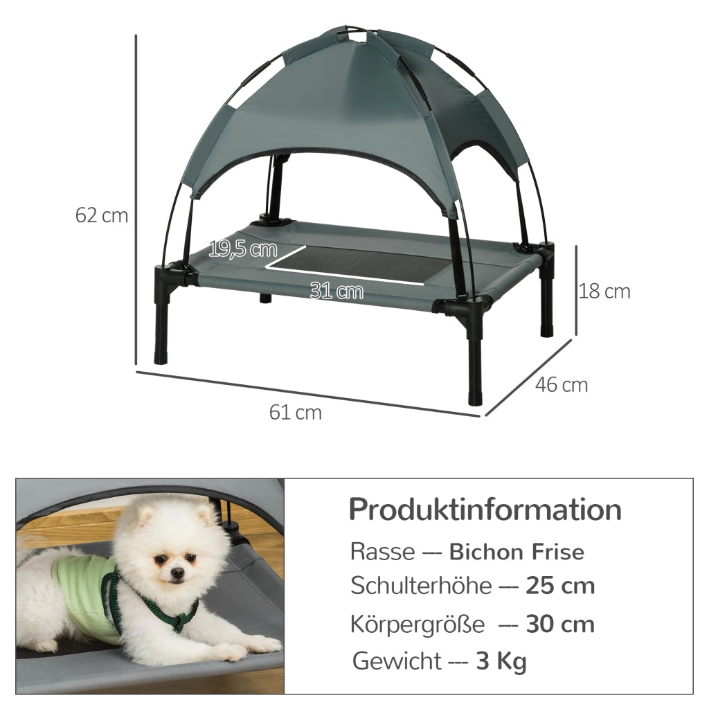 Cuccia per Cani con Baldacchino ¨C Minimal ¨C Grigio 61x46x62 cm