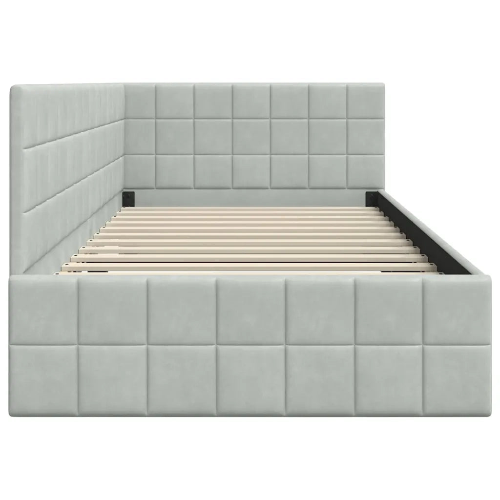 Cornice del letto ad angolo Grigio chiaro 100 cm x 200 cm 42016398