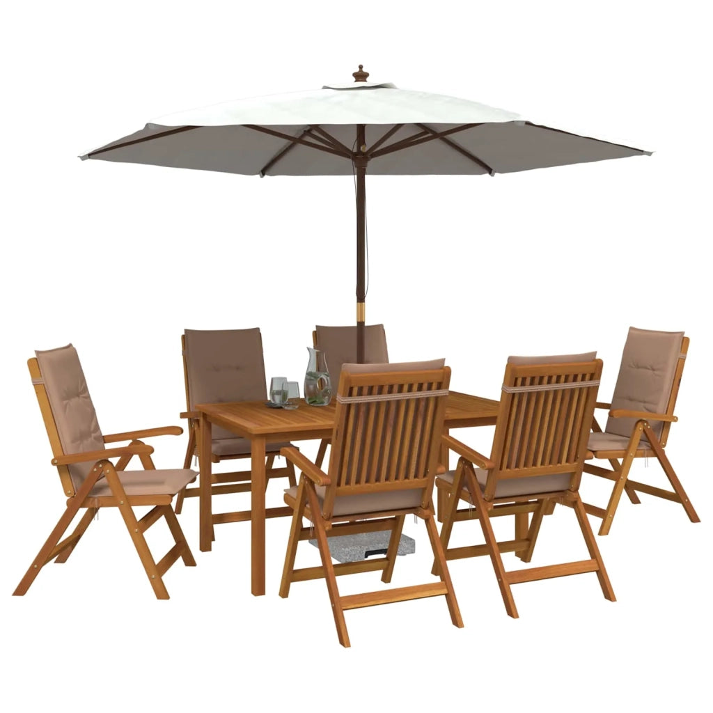 Set da pranzo da giardino 7 pezzi Naturale 3434575