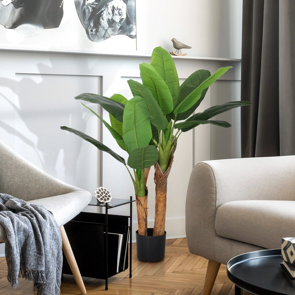 Pianta Artificiale Banano ¨C Minimal ¨C Verde 120 cm con Vaso