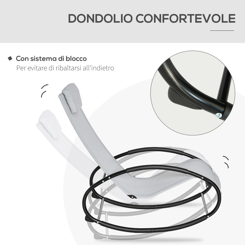 Sedia a Dondolo Zero Gravity ¨C Minimal ¨C Grigia 105x62x88 cm