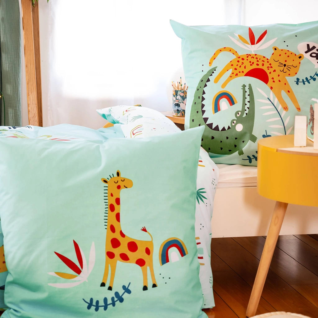 Set biancheria da letto cotone reversibile stampato savana /