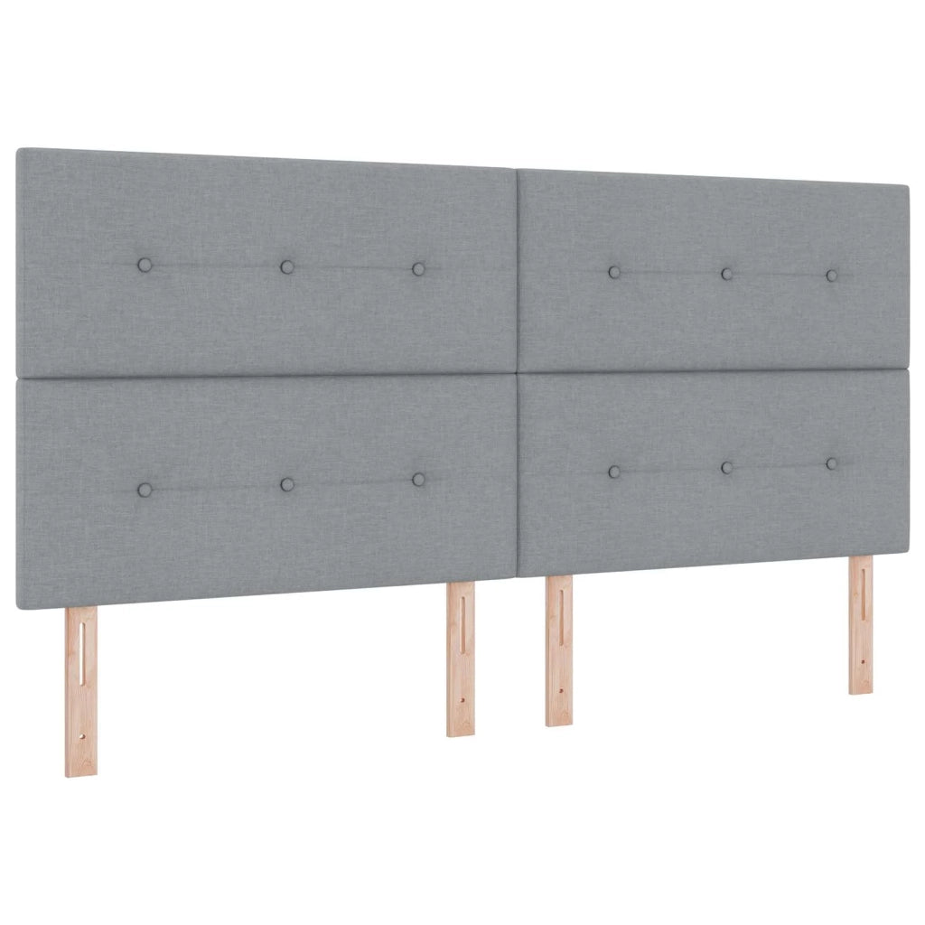 Letto Box Spring LED con Materasso Grigio Chiaro 200 x 200 cm 3455689