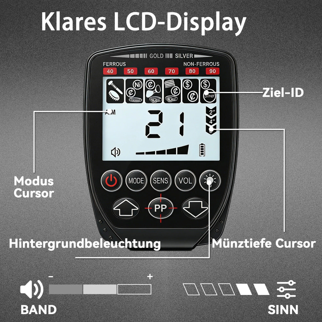 Rilevatore Metalli Portatile Impermeabile ¨C Minimal ¨C IP68 LCD