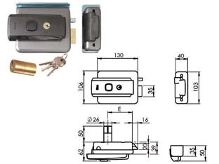 ELETTROSERRATURA PER CANCELLI CON TETTO FORO VARIABILE REVERS. 52N515  mm.5080 DX/SX (52N515)    ISEO