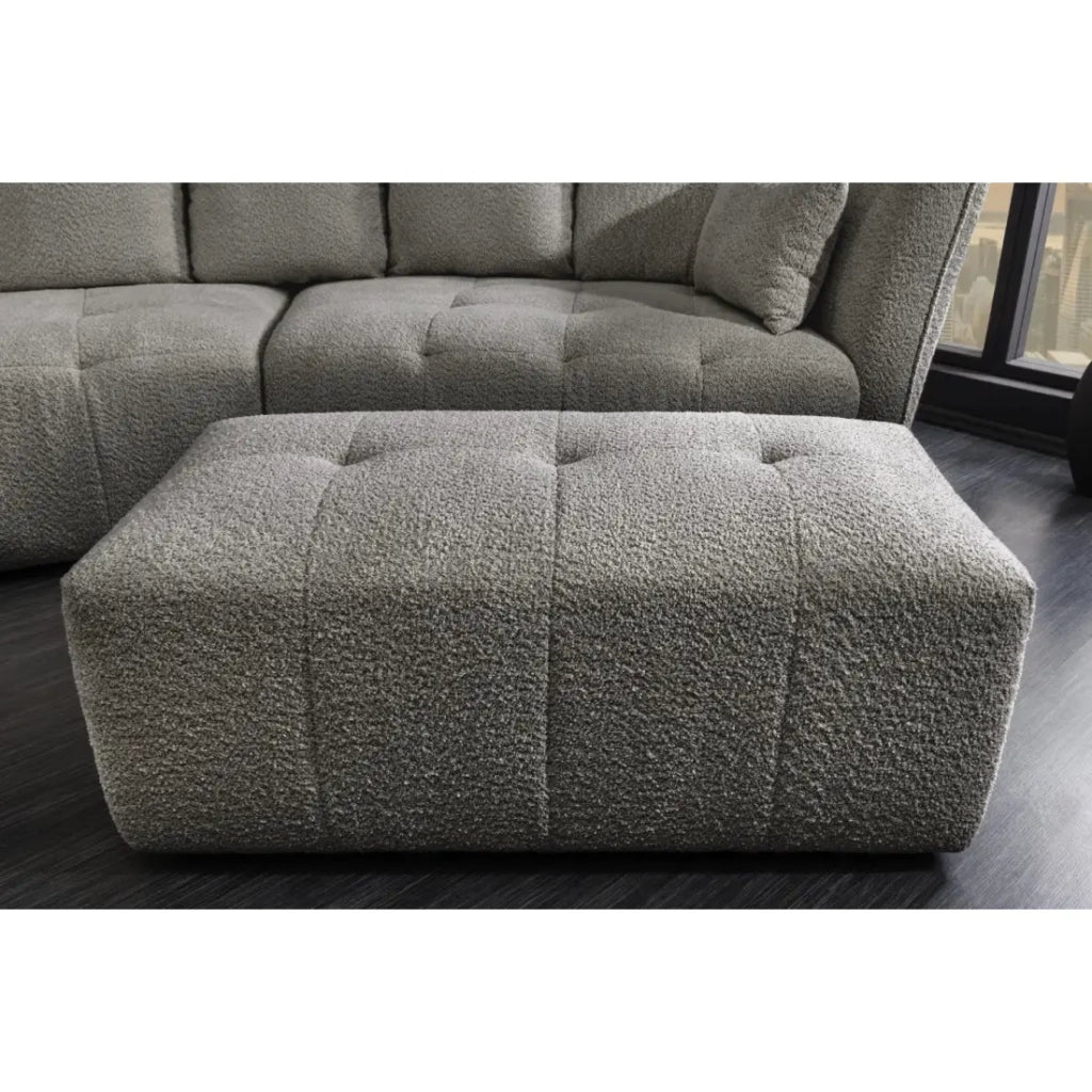 Pouf IMPERIA grigio – Pouf classico in tessuto bouclé
