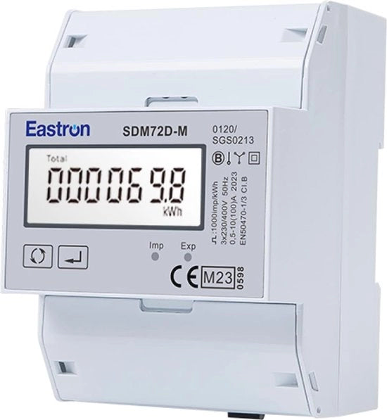 Energiametro a tre fasi per rail DIN - Multifunzionale, 100 Amp, Modbus