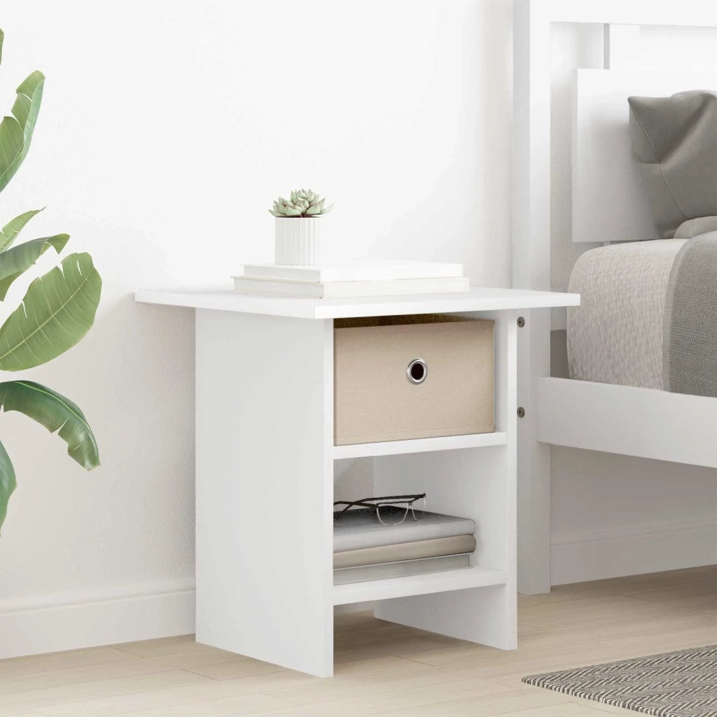 Comodino | Armadio da Notte | Mobiletto da notte con cassetto Bianco 41 x 40 x 45 cm Legno multistrato