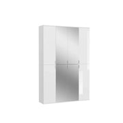 Armadio 8 porte BODITE – 4 porte con specchi – Bianco laccato
